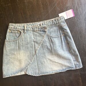 Beginning Boutique Crossover Denim Skirt